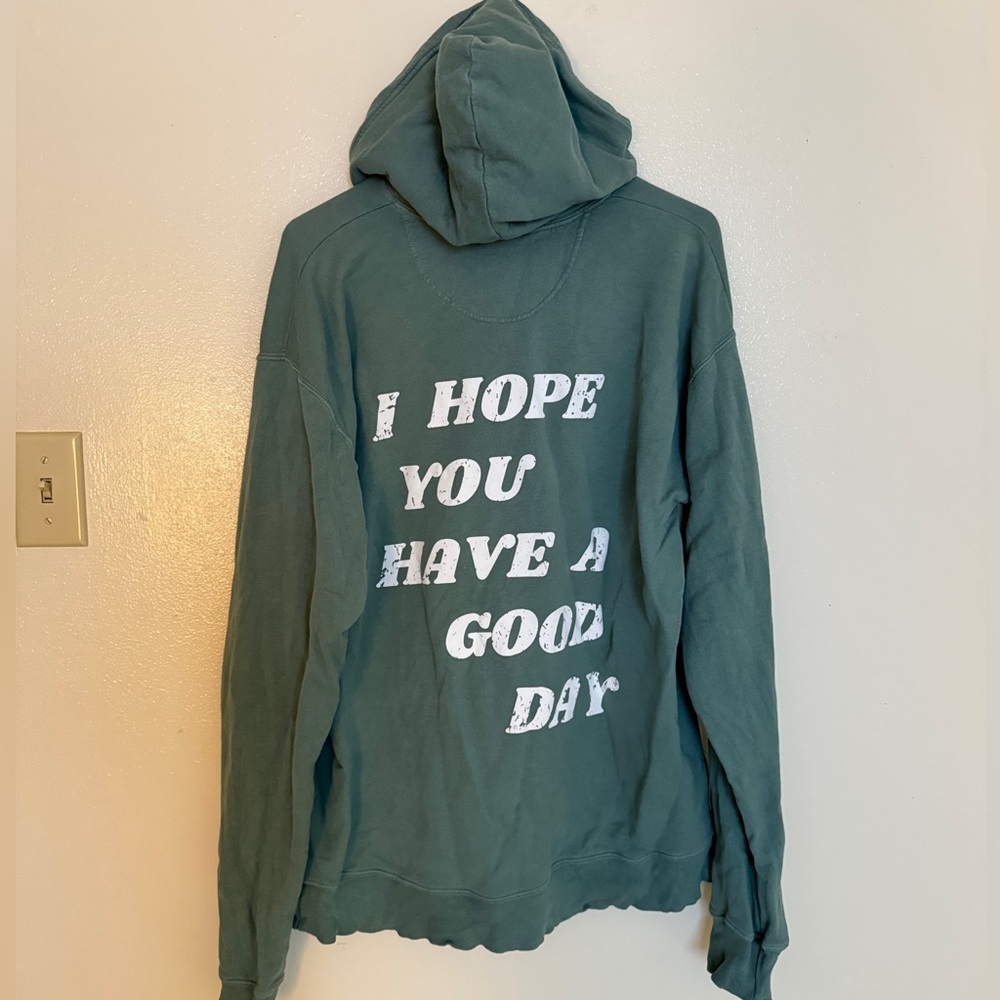 Shop Olivelynn Green Sweatshirt “I Hope You Have A Good Day”